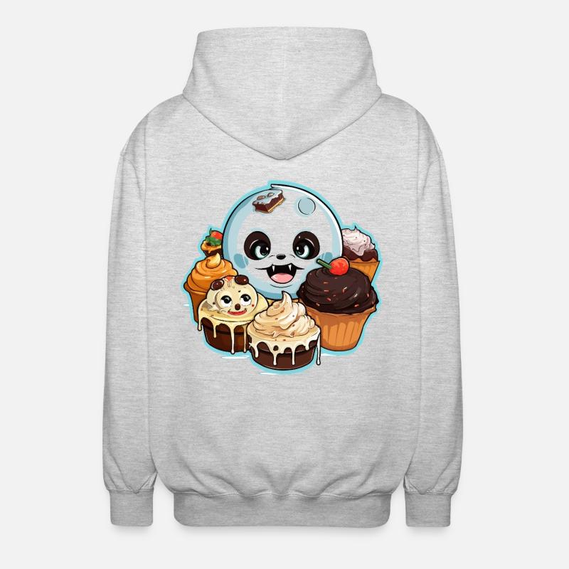 Cupcake Panda Kawaii - Veste à capuche unisexe - gris clair chiné