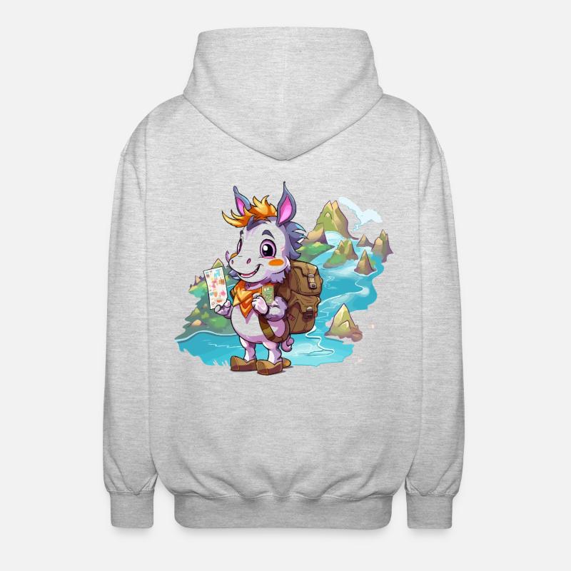Chèvre d’aventure côtière - Veste à capuche unisexe - gris clair chiné
