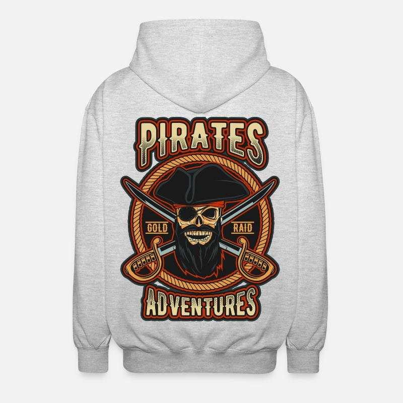 Pirate Gold Raid Patch - Veste à capuche unisexe - gris clair chiné