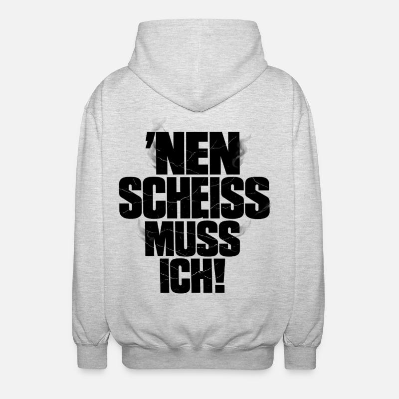 Nen Scheiss Muss Ich - Unisex Kapuzenjacke - Hellgrau meliert