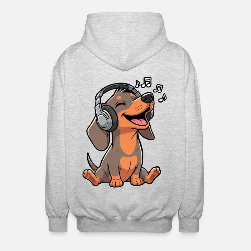 Musique teckel - Veste à capuche unisexe - gris clair chiné