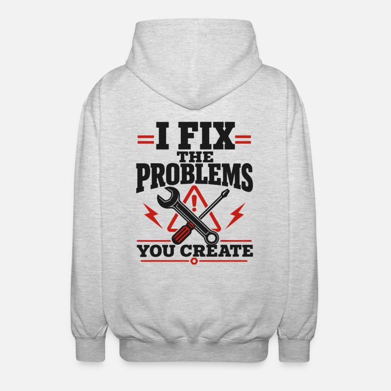 I Fix The Problems - Unisex Kapuzenjacke - Hellgrau meliert
