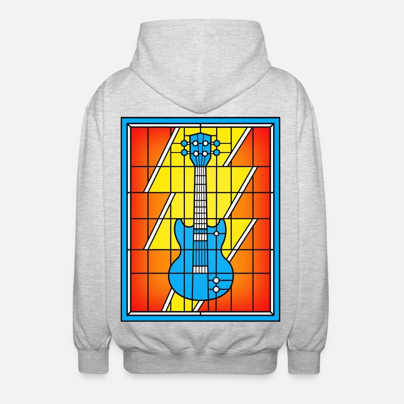 Guitare bleue vitral - Veste à capuche unisexe - gris clair chiné