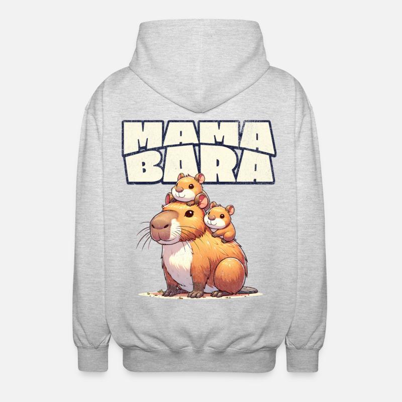 Mama Bara Capybara - Veste à capuche unisexe - gris clair chiné