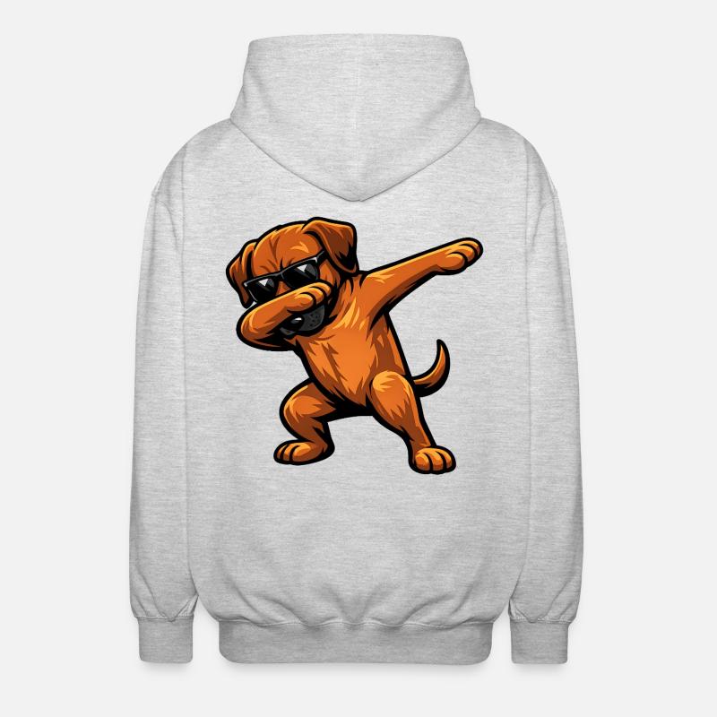 Dabbing Rhodesian Ridgeback - Unisex Hooded Jacket - light heather grey