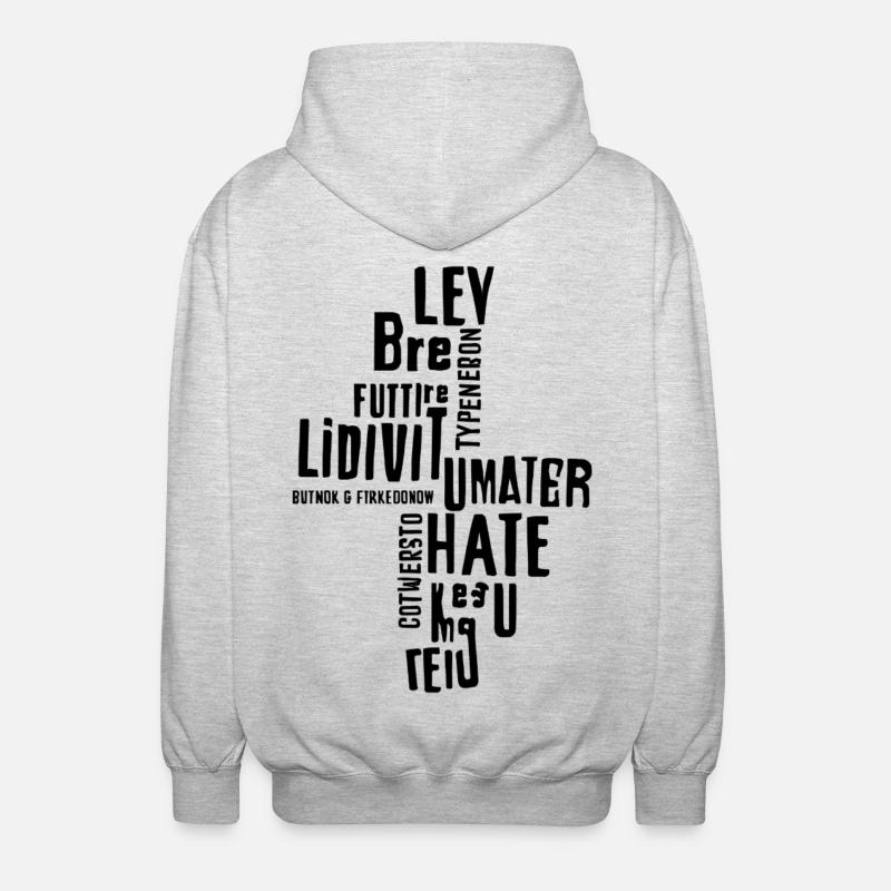 Typographie motivationnelle verticale - Veste à capuche unisexe - gris clair chiné