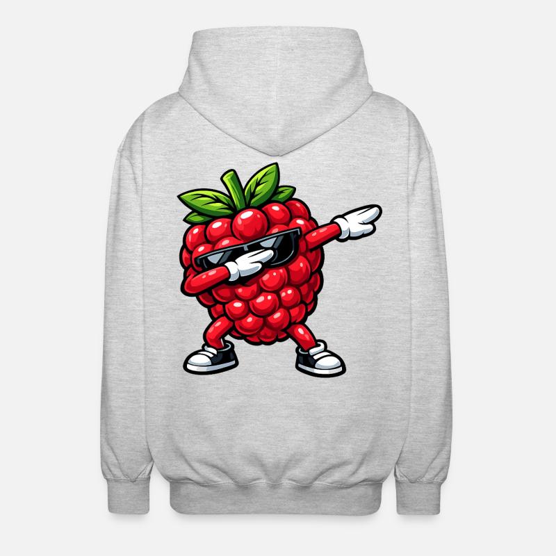 Dabbing Raspberry - Unisex Hooded Jacket - light heather grey