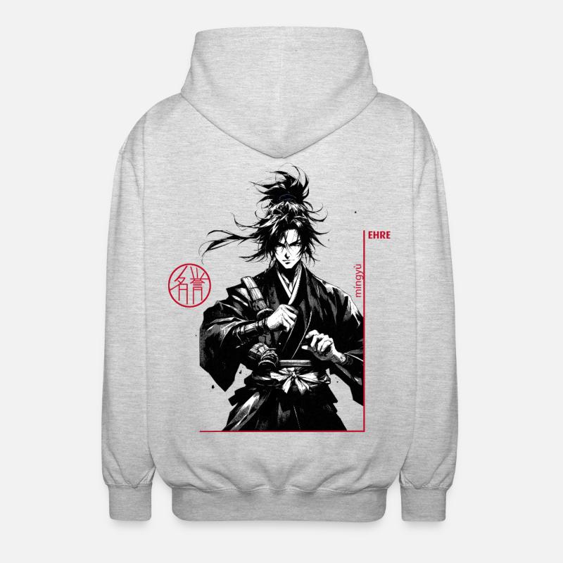 Samurai - Unisex Kapuzenjacke - Hellgrau meliert