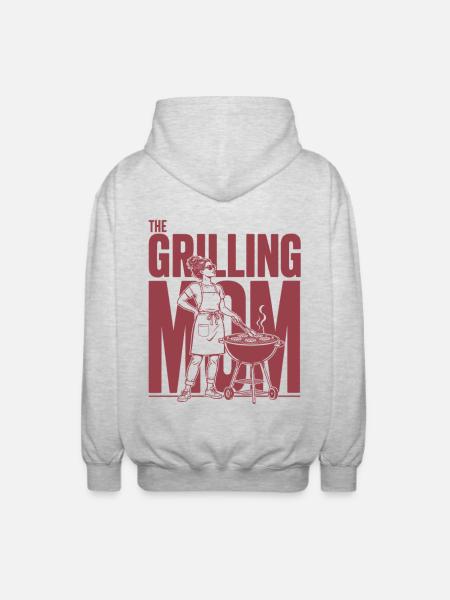Grilling Mom Grill Mama Shirt - Unisex Hooded Jacket - light heather grey