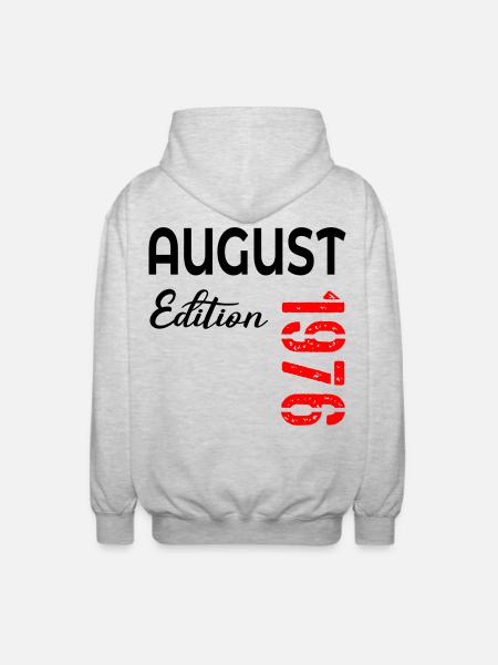 50th birthday August 1976 - Unisex Hooded Jacket - light heather grey