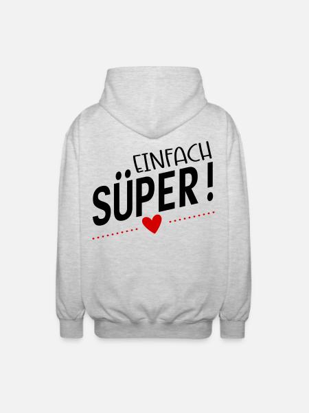 Süper - Unisex Kapuzenjacke - Hellgrau meliert