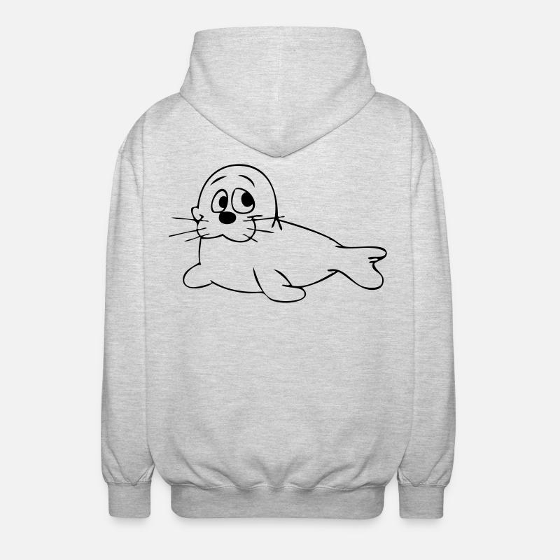 Seehund - Unisex Kapuzenjacke - Hellgrau meliert