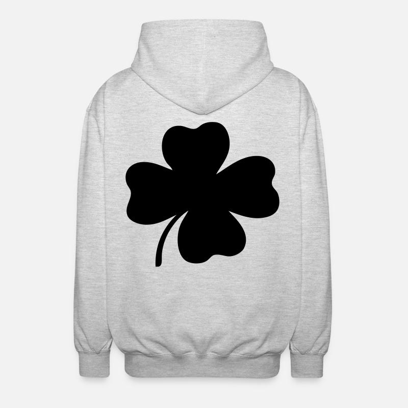 Vierblättriges Kleeblatt - Unisex Kapuzenjacke - Hellgrau meliert