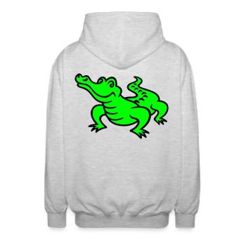 Crocodile (a) - Unisex Kapuzenjacke - Hellgrau meliert - Hinten - AI Model Male 185 light (185cm)