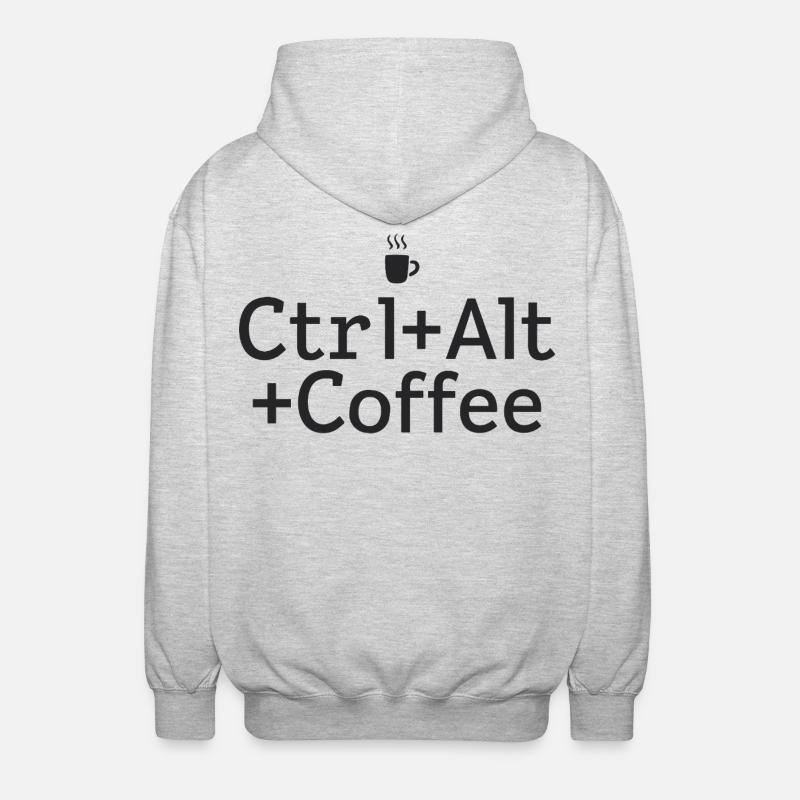 Kaffee-pause Ctrl-Alt-Café - Veste à capuche unisexe - gris clair chiné