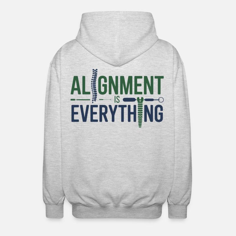 Chiropractor Alignment Is Everything Professional  - Unisex Hooded Jacket - light heather grey