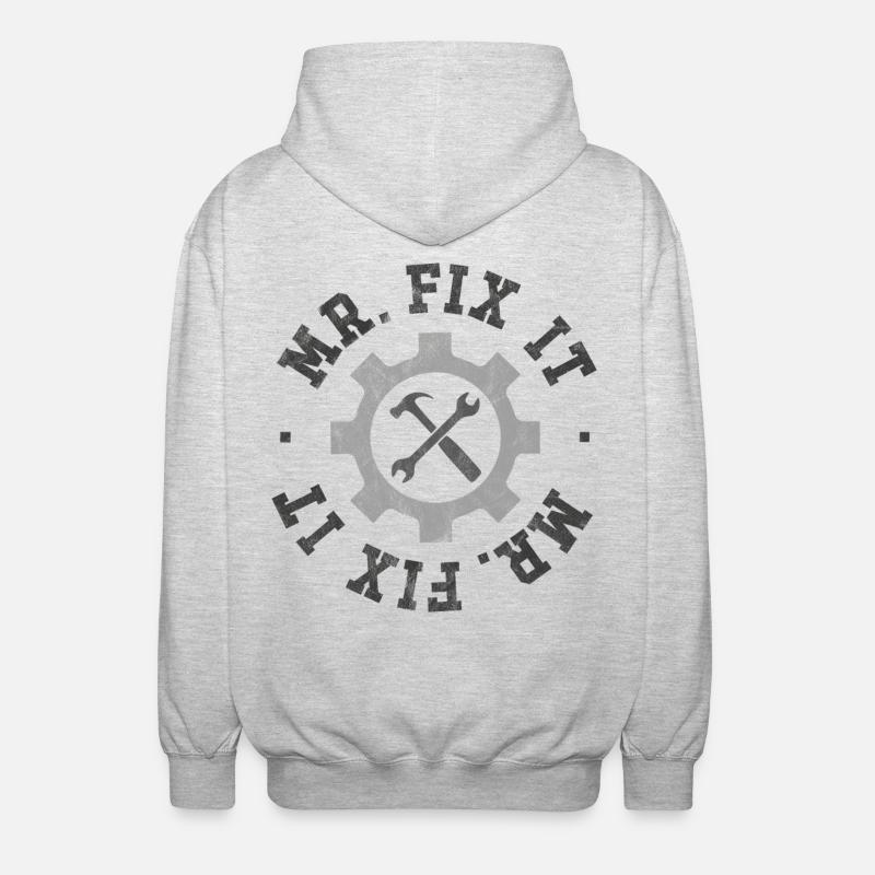 Herr Fix It - Unisex Kapuzenjacke - Hellgrau meliert