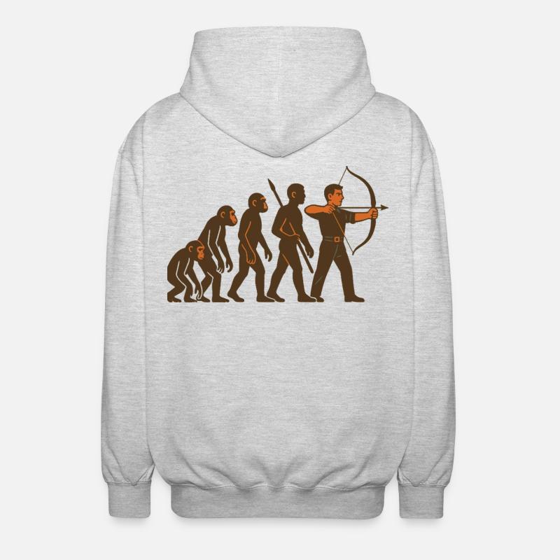 Archery Evolution Bogenschütze Bogen Ziel - Unisex Kapuzenjacke - Hellgrau meliert