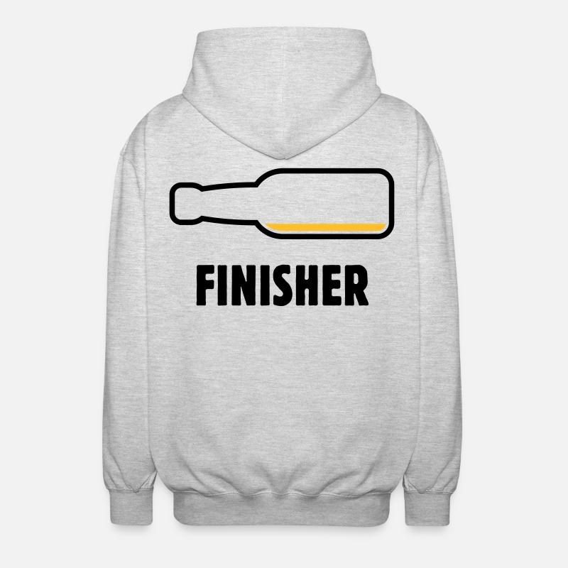 Finisher (Bier / Bierchen / Biertrinker / POS 2C) - Unisex Kapuzenjacke - Hellgrau meliert