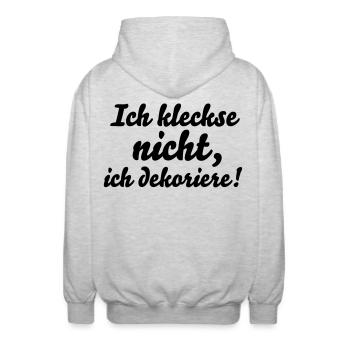 baby humor spruch - Unisex Kapuzenjacke - Hellgrau meliert - Hinten - AI Model Male 185 light (185cm)