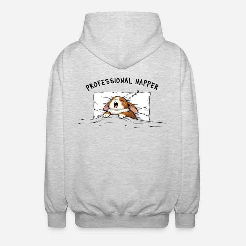 Professional Napper Sleep Bunny Bunny Rabbit - Unisex Hooded Jacket - light heather grey