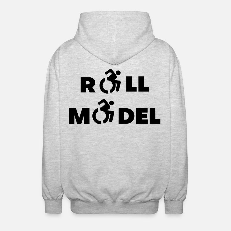 Jeder Rollstuhlfahrer ist ein Vorbild * - Unisex Kapuzenjacke - Hellgrau meliert
