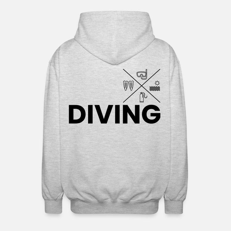 Diving - Unisex Hooded Jacket - light heather grey