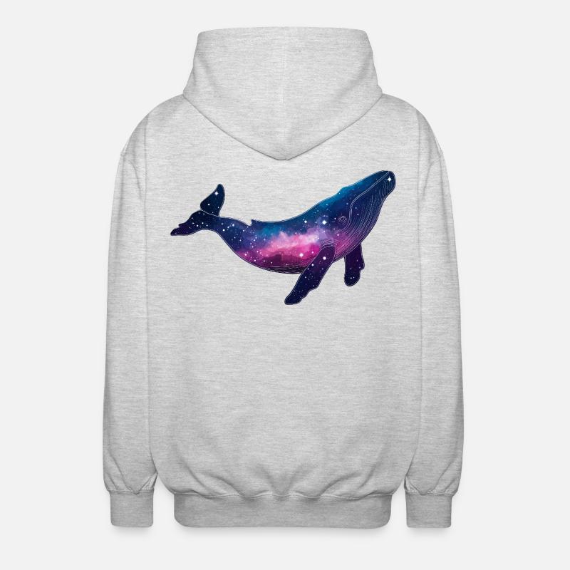 Baleine bisexuelle Queer Galaxy Whale Space - Veste à capuche unisexe - gris clair chiné