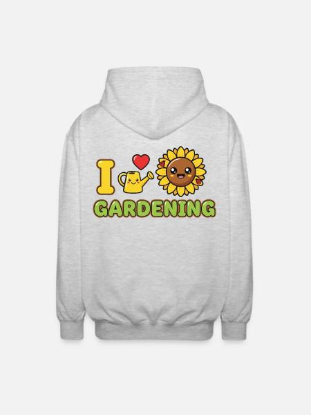 Garden Gardener Sunflower - Unisex Hooded Jacket - light heather grey