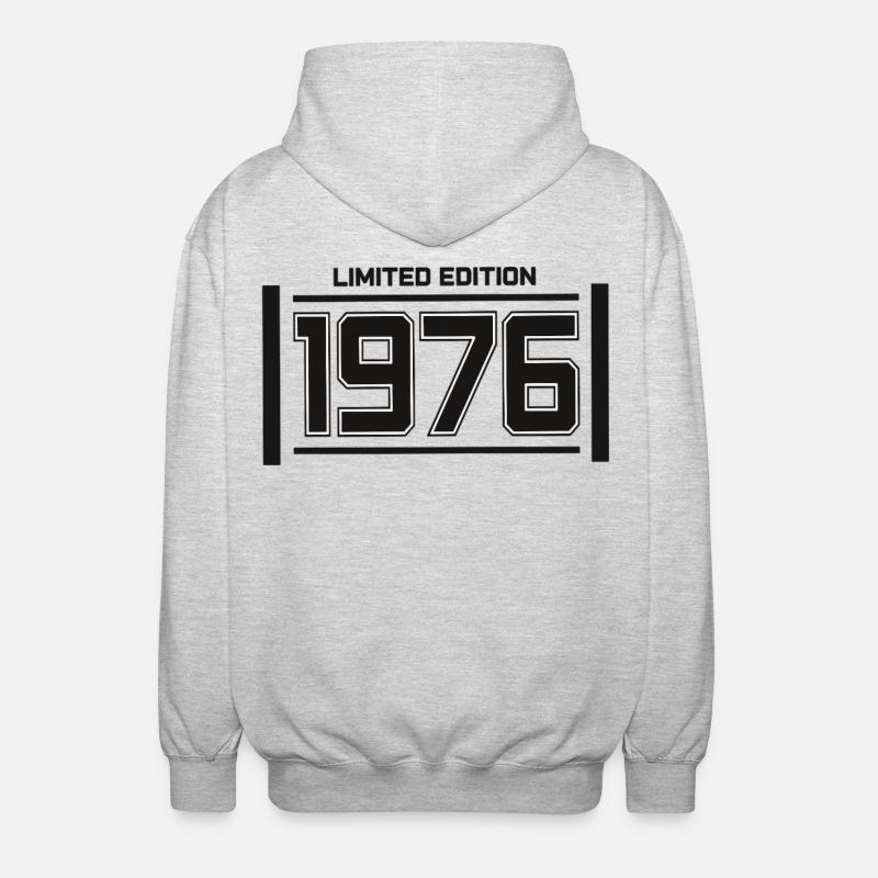 1976 års födelsedagsminimala begränsade utgåva - Luvjacka unisex - ljusgråmelerad