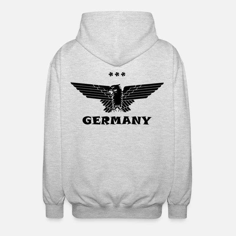 Deutsdchland Adler Germany black - Unisex Kapuzenjacke - Hellgrau meliert