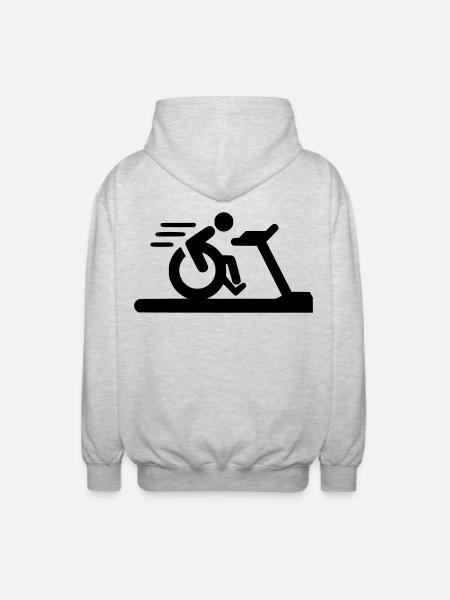 Fitness im Rollstuhl # - Unisex Kapuzenjacke - Hellgrau meliert