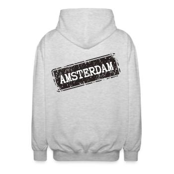 Amsterdam - Unisex Hooded Jacket - light heather grey - Back - AI Model Male 185 light (185cm)
