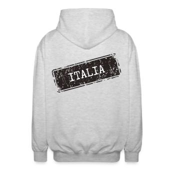 Italien Schriftzug auf Vintage-Design - Unisex Kapuzenjacke - Hellgrau meliert - Hinten - AI Model Male 185 light (185cm)