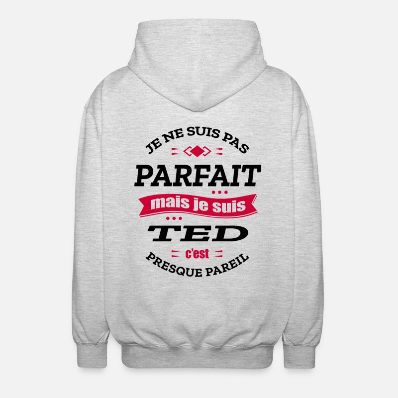 TED PARFAIT - PRENOM TED - Veste à capuche unisexe - gris clair chiné