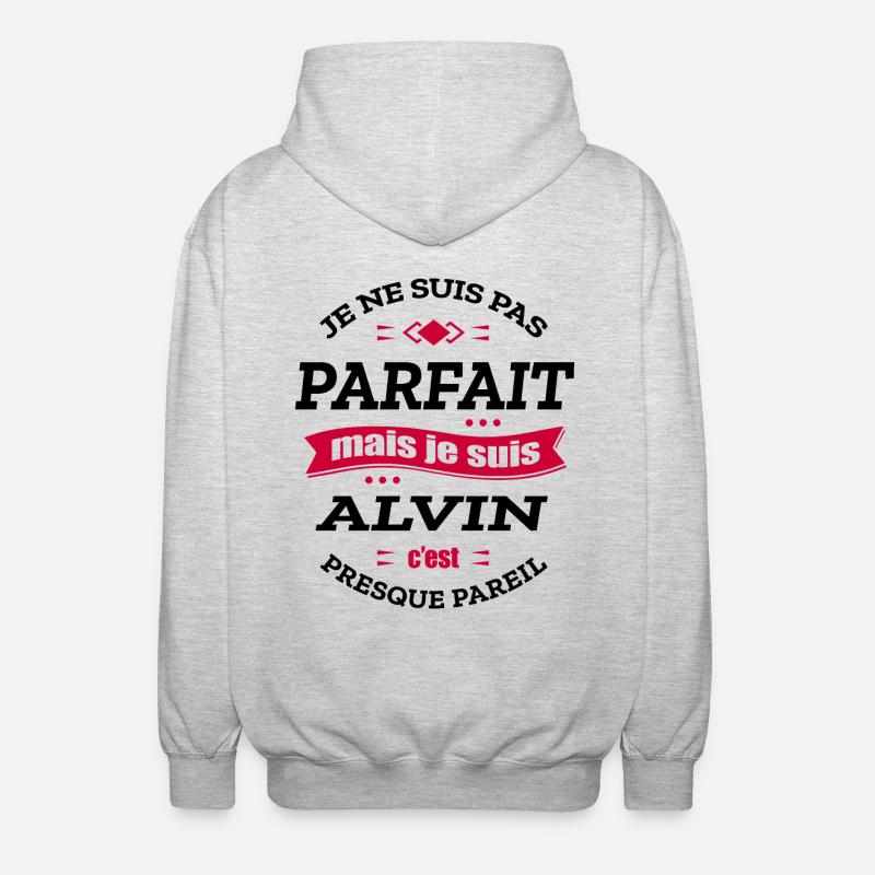 ALVIN PARFAIT - PRENOM ALVIN - Veste à capuche unisexe - gris clair chiné