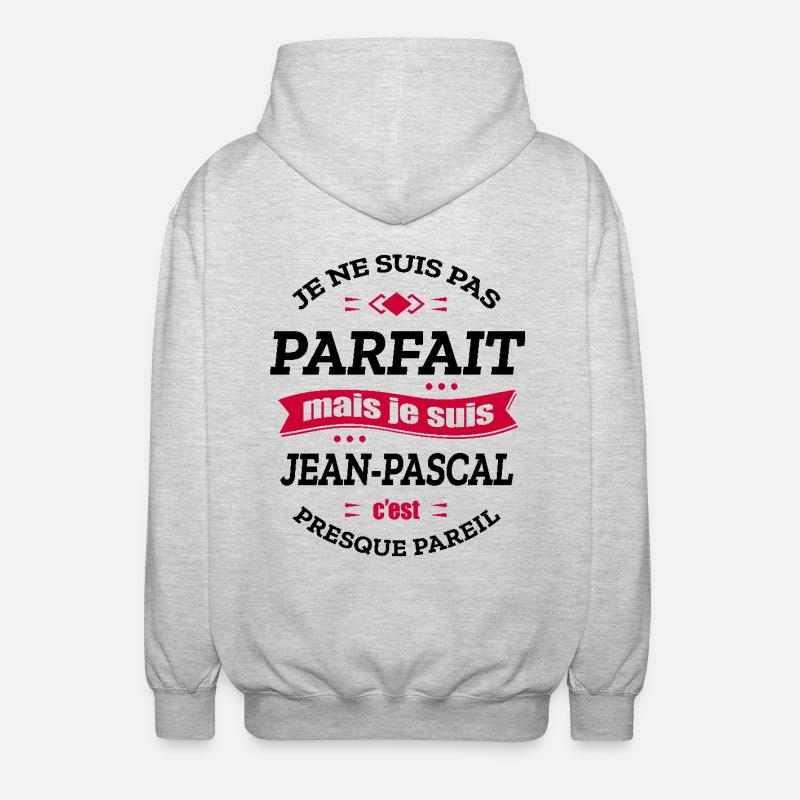 JEAN-PASCAL PARFAIT - PRENOM JEAN-PASCAL - Veste à capuche unisexe - gris clair chiné