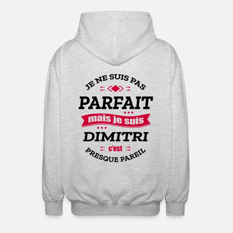 DIMITRI PARFAIT - PRENOM DIMITRI - Veste à capuche unisexe - gris clair chiné