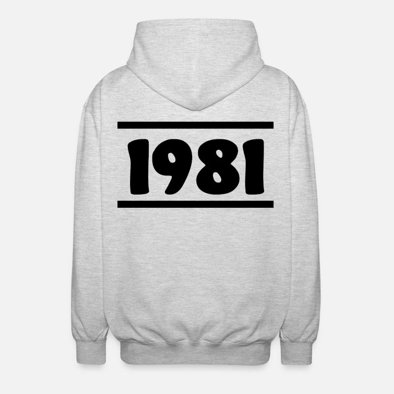 1981 Anniversaire 1981 - Veste à capuche unisexe - gris clair chiné