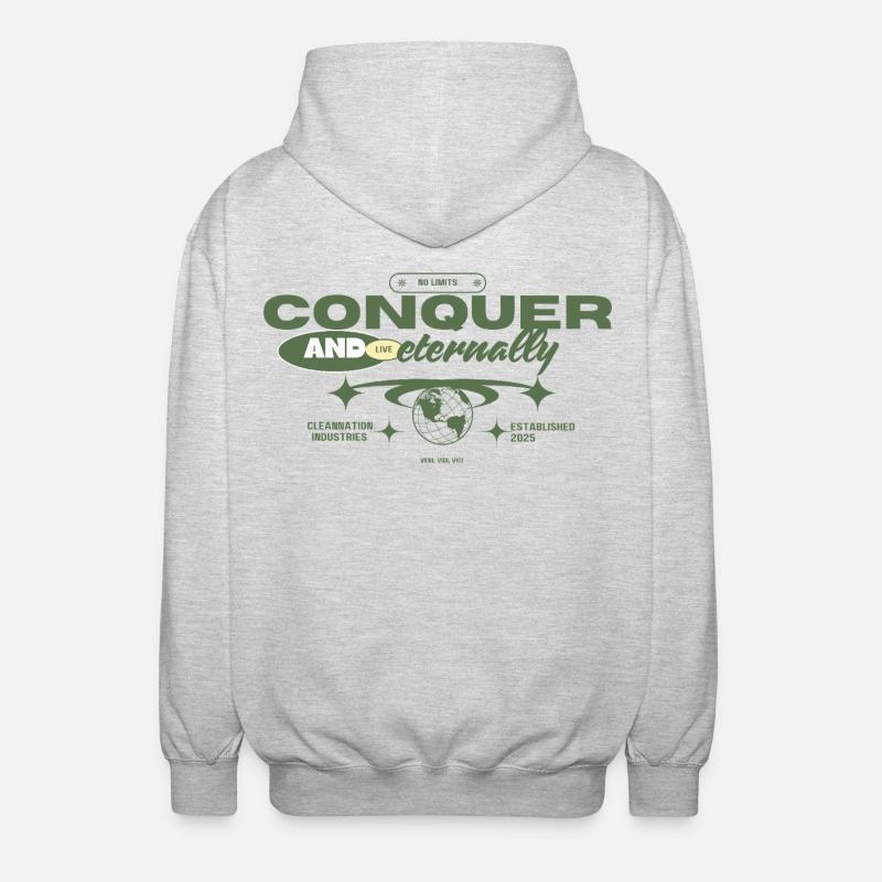 Conquer - Unisex Hooded Jacket - light heather grey