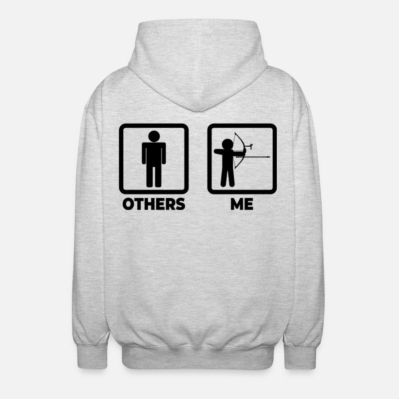 Funny archer - Unisex Hooded Jacket - light heather grey