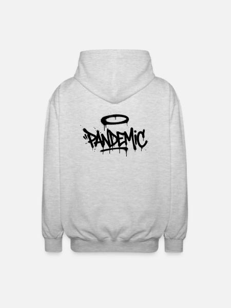 Pandemic Graffiti Halo - Unisex Kapuzenjacke - Hellgrau meliert