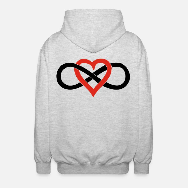 Unendliche Liebe (Schwarz) - Unisex Kapuzenjacke - Hellgrau meliert