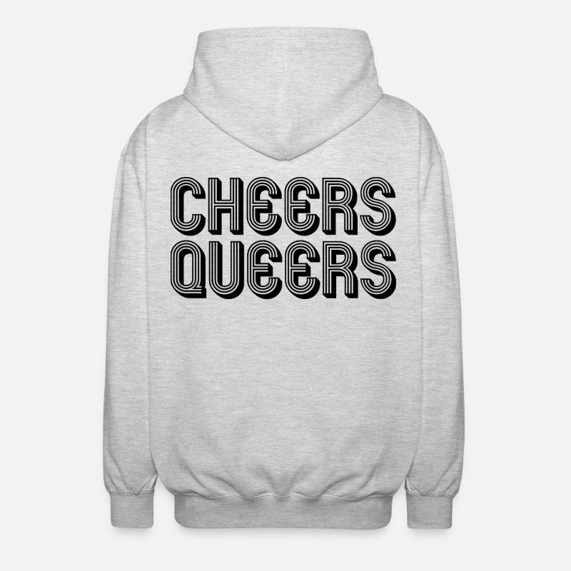 Cheers Queers LGBTQ queer - Unisex Hooded Jacket - light heather grey