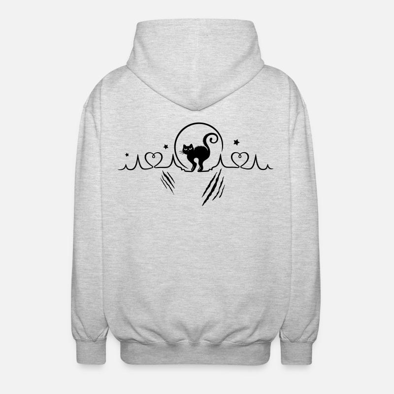 Katze Herzschlag Herzfrequenz Kratzer - Unisex Kapuzenjacke - Hellgrau meliert