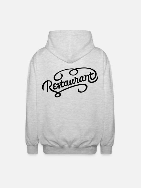Restaurant lettering - Unisex Hooded Jacket - light heather grey