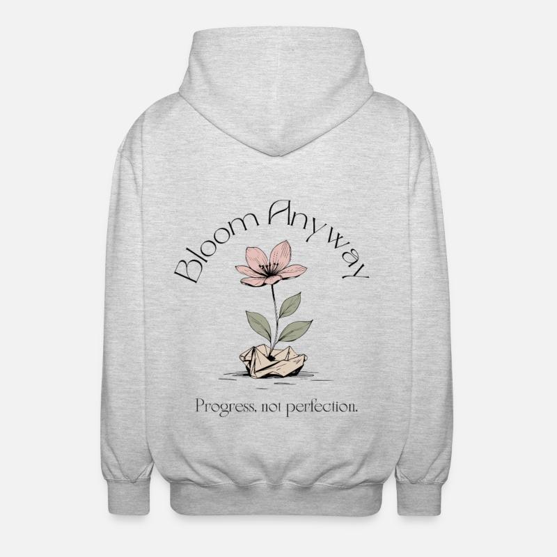 Bloom Anyway - Fleur - Veste à capuche unisexe - gris clair chiné