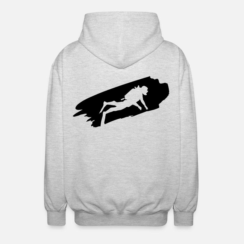 Taucher - Tauchen - Tauch Geschenke - Unisex Kapuzenjacke - Hellgrau meliert
