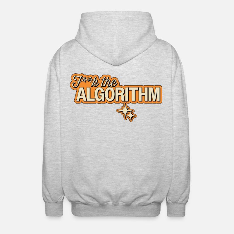 Fk the Algorithm – Digital Rebellion - Unisex Hooded Jacket - light heather grey