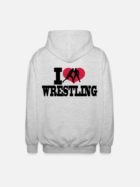 wrestling - Unisex Kapuzenjacke - Hellgrau meliert
